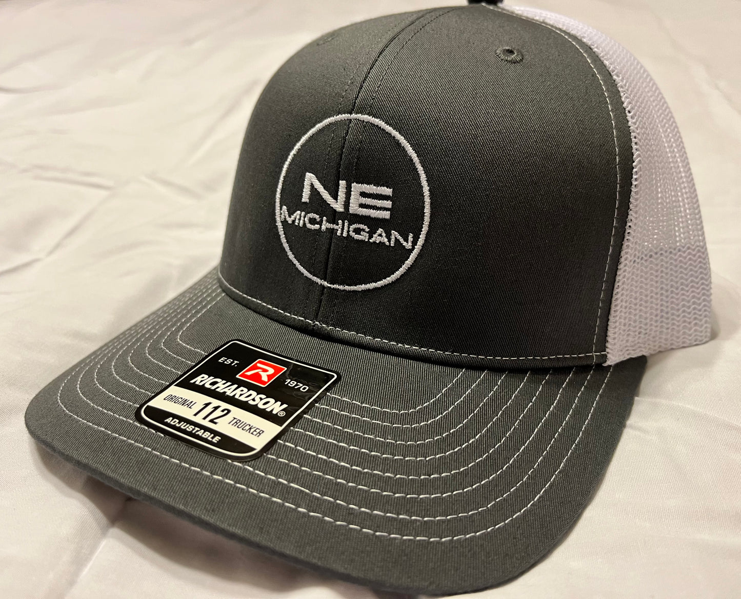 NE Michigan Trucker Hat: Charcoal