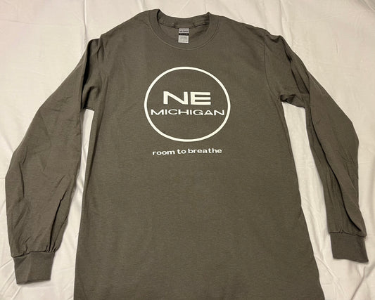 NE Michigan Long Sleeve T-Shirt: Charcoal (Small)